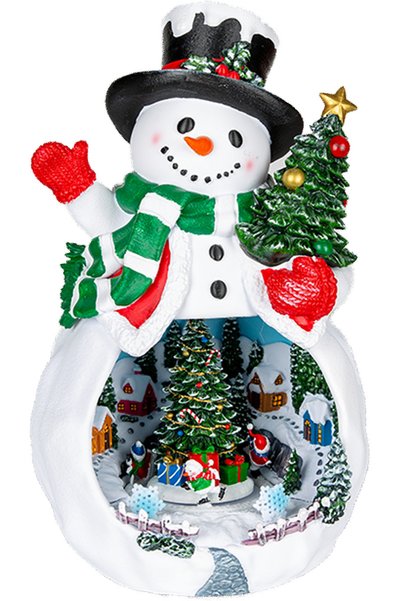 Herdekora Christmas Ornament Decoration Snowman with Green Scarf, Illuminated...