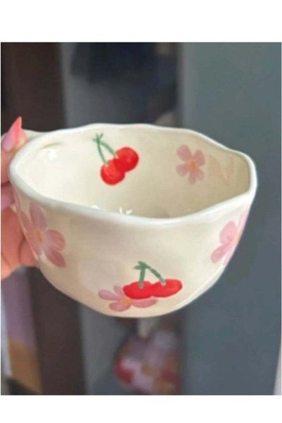 Arabest كوب قهوة سيراميك بتصميم زهر الكرز