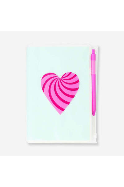 Flying Tiger Copenhagen Pembe Detaylı Kalemli Fermuarlı Defter