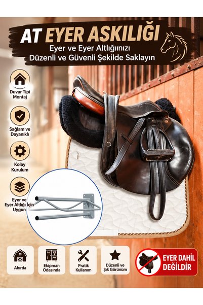 At Eyer Askılığı Duvar Tipi Eyer ve Eyer Altlığı Askısı 50 cm