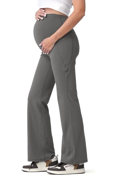 OtherMax Colanți Gravide Sport Confortabili Acoperitori Bootcut Gri Mărimea XXL