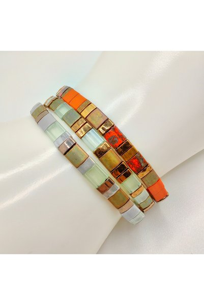 Corizmi Set 3 bratari margele Miyuki din Japonia, elemente placate cu Aur 24K...