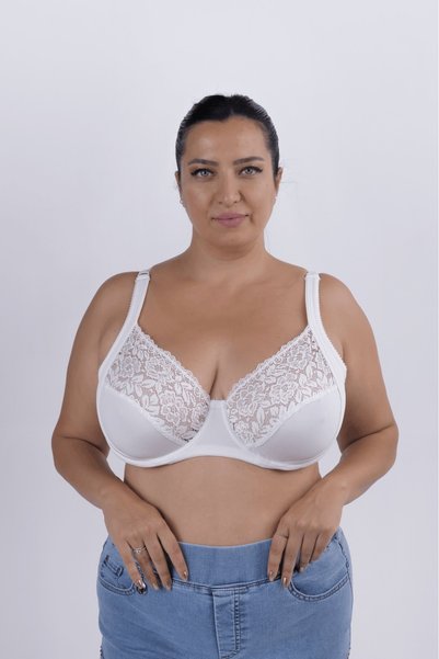 Malika Sutien cu bretele reglabile, cu sârmă, cupă D, fără căptușeală, fără b...