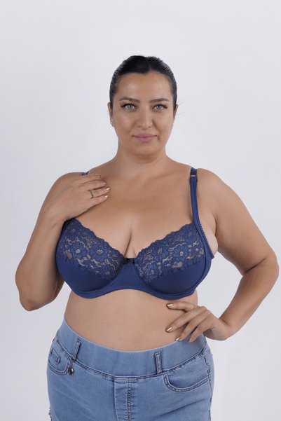 Malika Sutien cu bretele reglabile, cu sârmă, cupă D, fără căptușeală, fără b...