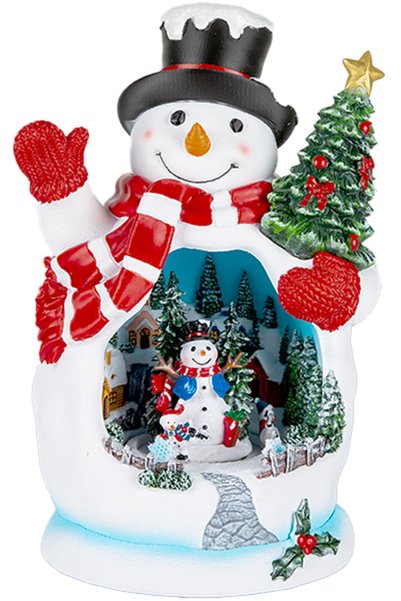 Herdekora Christmas Ornament Decoration Snowman with Red Scarf, Illuminated, ...