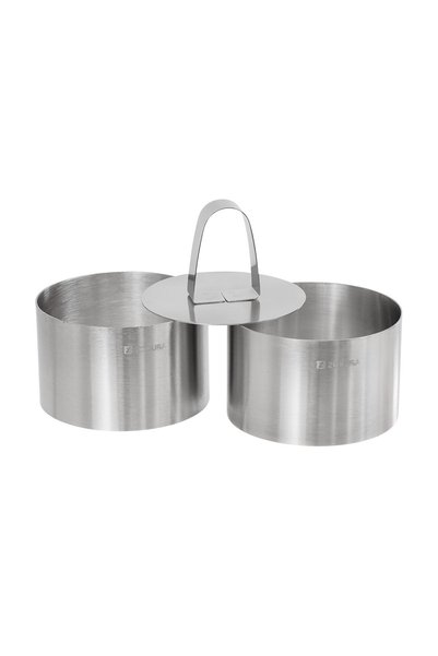 Zokura 2-piece mould rings with pusher, stainless steel, 8 × 5 cm -