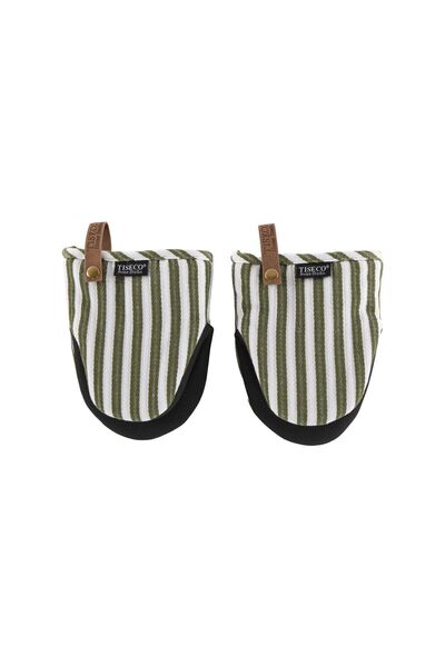 TISECO Set of 2 “Yinte” kitchen mitts, Green olive -