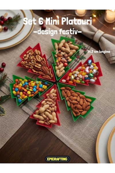 Epic Crafting Set 6 Mini Platouri cu Design Festiv