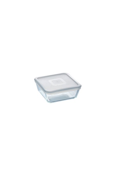Pyrex Square food container, made of heat-resistant glass, 850 ml, with plast...