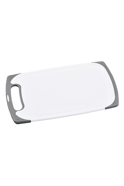 Kesper Plastic chopping board, 40 x 24.5 cm, 1 cm thick, White/Grey -
