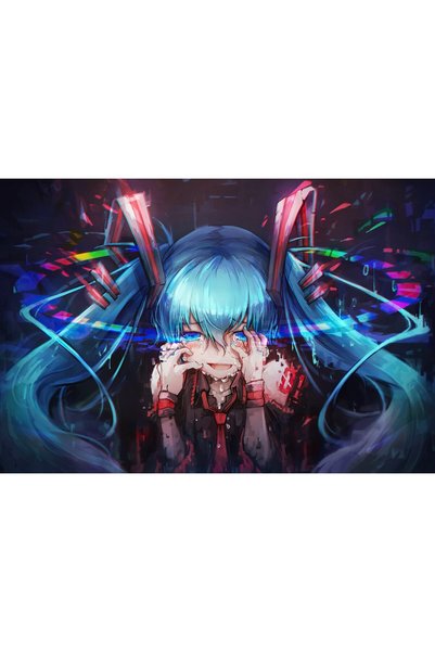 OEM Αφίσα Hatsune Miku Vocaloid που κλαίει 4k, 61x90 εκ., poster11095