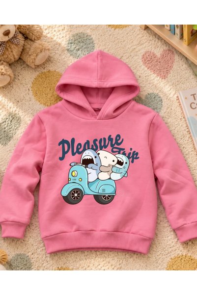 Toum Pleasure Trip Printed Hooded Unisex Kids Sweatshirt