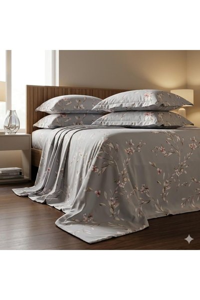 Generic 3 Pieces Flat Bedsheet Set with Floral Pattern King Size Bed Pillow C...