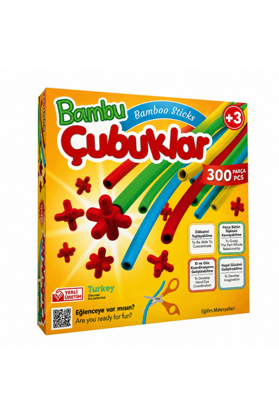 BŞK VİRGO 5462 Bamboo Sticks - 300 Pieces / +3 Years Old Bsk2026
