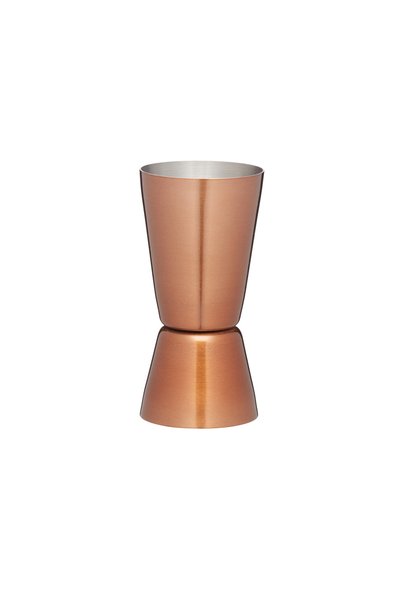 BarCraft Διπλό μετρητικό ποτήρι κοκτέιλ, 25/50 ml, ανοξείδωτο ατσάλι, Χαλκός