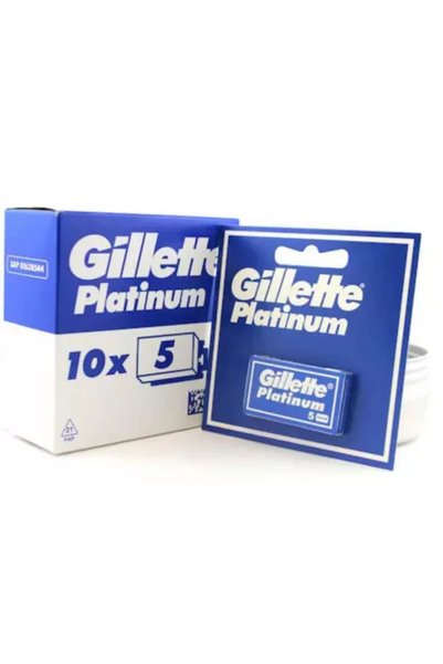 Gillette Platinum Lame de ras dublu tăiș din oțel inoxidabil pentru aparat de...