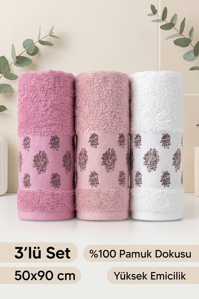 Miss Paris Home 3-dijelni set peškira Liva sa reljefnim uzorkom | 50x90 Peški...
