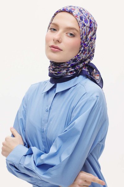 Emproyal Printed Lidia Scarf Saks Flower Pattern