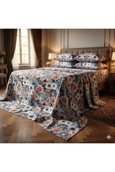 Generic Luxury King Size Bedding Set 3-Piece | Digital Floral Bedsheet | Wrin...
