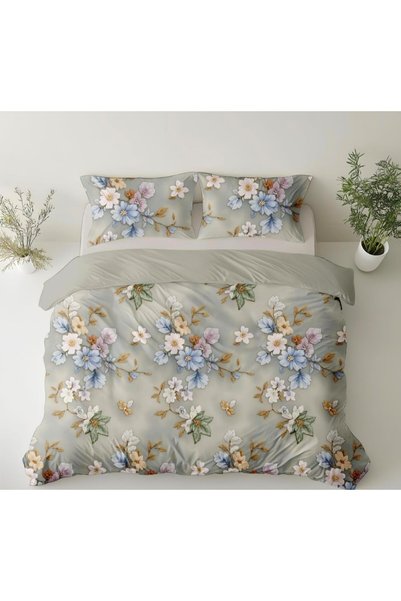 Generic Luxury King Size Bedding Set 3-Piece | Digital Floral Bedsheet | Wrin...