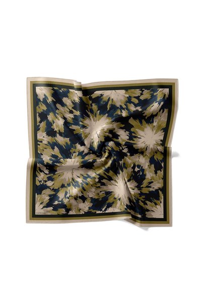 Emproyal Printed Velune Scarf 9012 025 Oil Green Mink Abstract Pattern