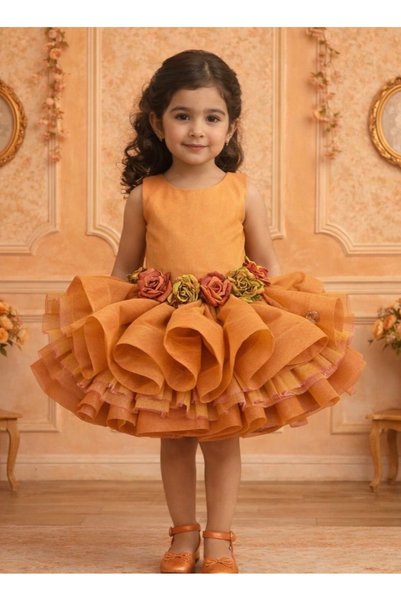 special gift house فستان أطفال مكون من 2 قطع (فستان -اكسسوار شعر )