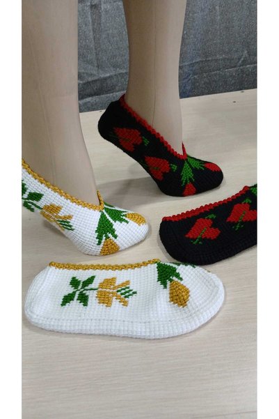 Papatyam 37 38 Tunisian Workmanship Dowry Booties