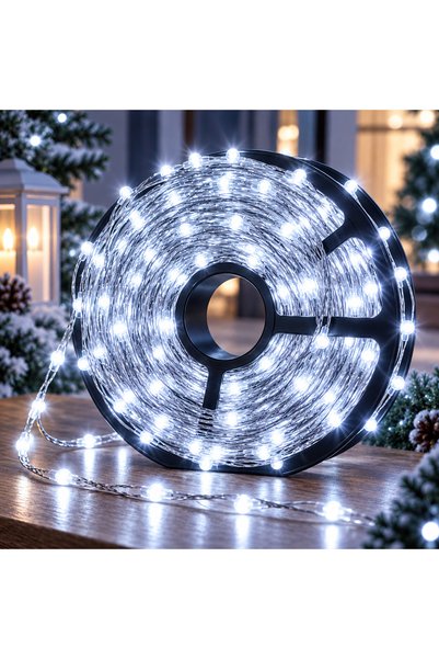 OEM Instalație lumini LED tip rolă, 50 m, 1000 LED-uri, fir de cupru, lumină ...