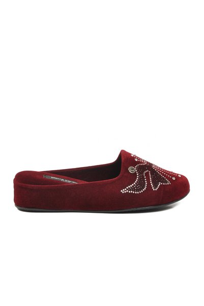 Pierre Cardin Burgundy Closed-Front Women's House Slippers