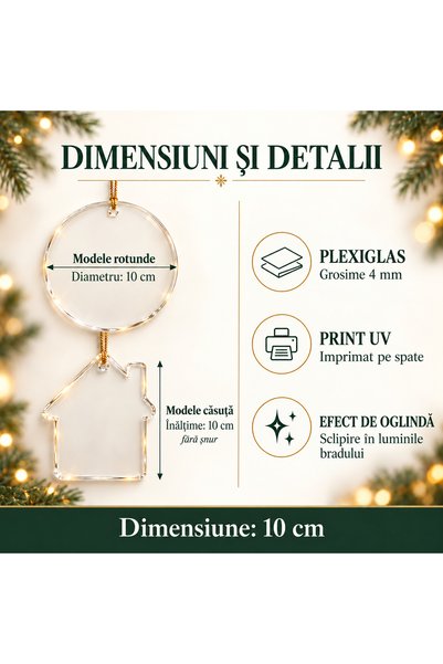 OEM Glob Crăciun plexiglas 10 cm, Doi teckeli în ciorăpei de Crăciun