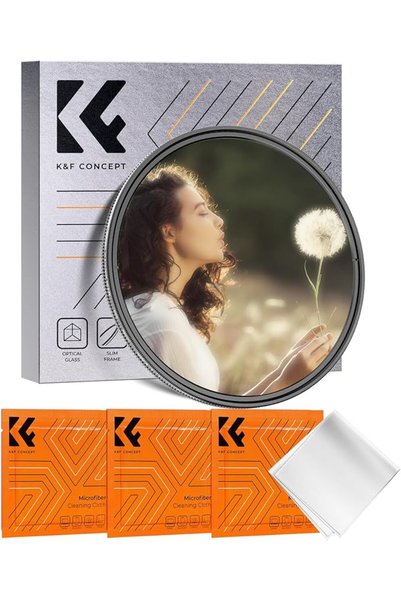 K&F CONCEPT فلتر ضباب أسود مقاس 49 مم 1/4 وفلتر ND2-32 متغير 2-32 في 1