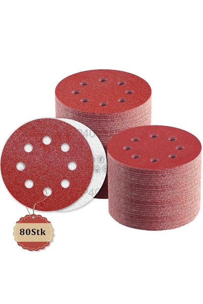 OEM Abrasive Disc Set, Velcro, 80 Pieces, Efficient Dust Extraction, Grit 40,...