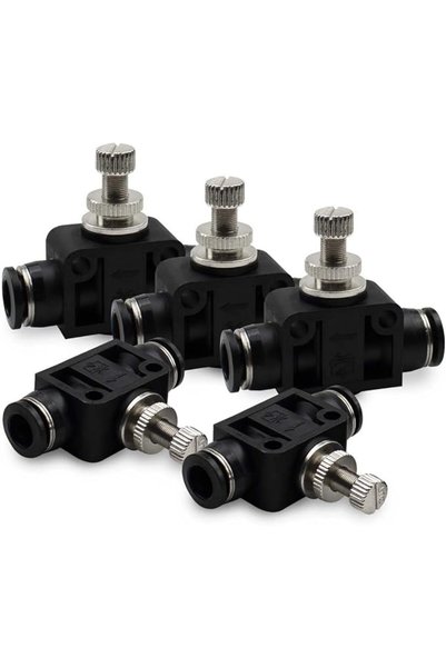 Generic 5-Pack Pneumatic Speed Controller Valve, 6mm Tube OD Push-In In-Line ...