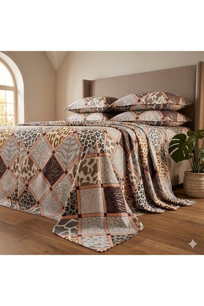 Generic 3 Pieces Flat Bedsheet Set with Floral Pattern King Size Bed Pillow C...