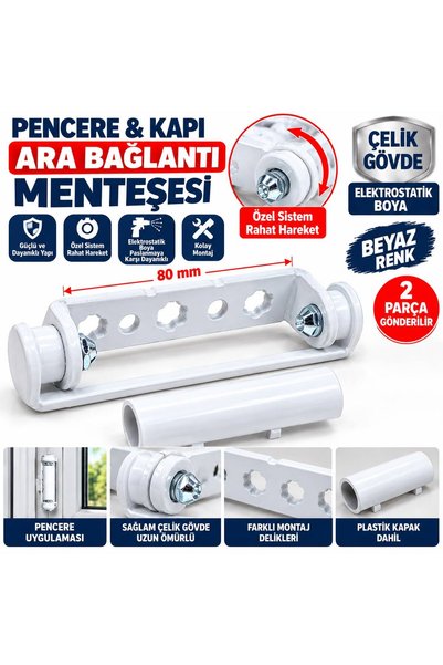 Genel Markalar Pimapen pvc pencere ve kapı menteşesi 80mm 1 adet beyaz