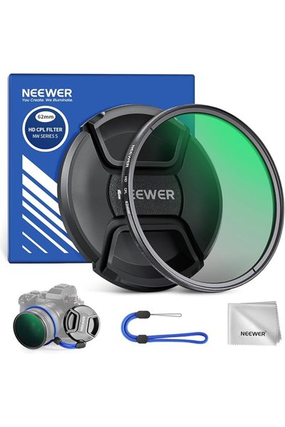 NEEWER فلتر CPL مقاس 77 مم مع غطاء عدسة، فلتر مستقطب دائري نانو مطلي فائق الن...