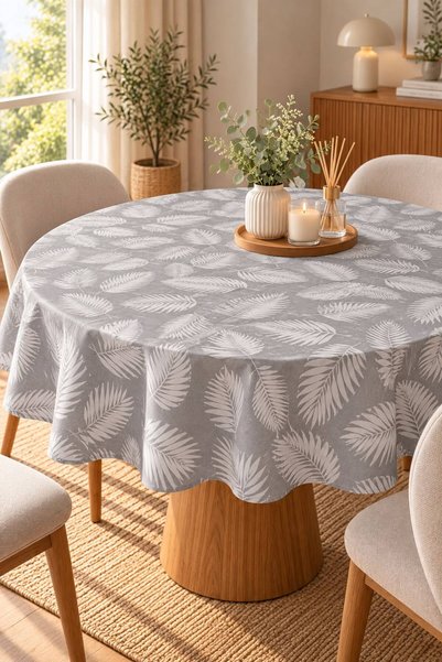 Molina Home Liquid-Proof Oilcloth Round Tablecloth |   Stain-Resistant, Easy-...