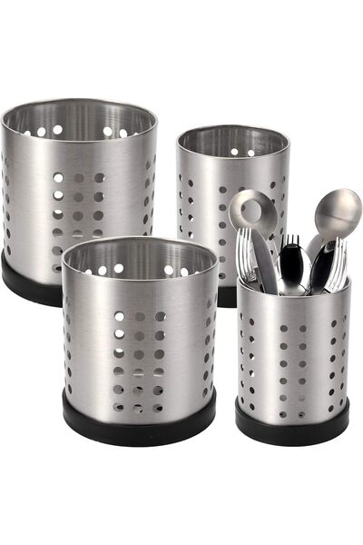 KASTWAVE Kitchen Utensil Holder Set (4 Pcs), Premium Stainless Steel Cooking ...