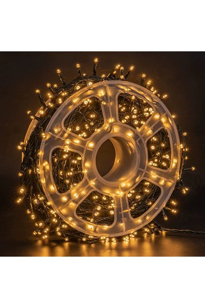OEM Коледни лампички на ролка 50м, 300 LED, топло бяло, за вътрешна/външна уп...