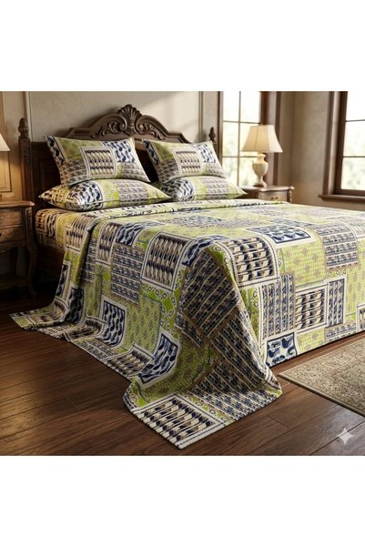 Generic 3 Pieces Flat Bedsheet Set with Floral Pattern King Size Bed Pillow C...