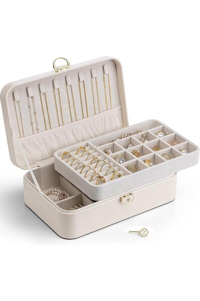 GENERAL VLANDO 2 Tier Lockable Jewelry Box for Home Use