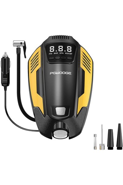 PGNOOGE منفاخ إطارات السيارات بقوة 150 رطل لكل بوصة مربعة، مضخة إطارات تعمل ب...