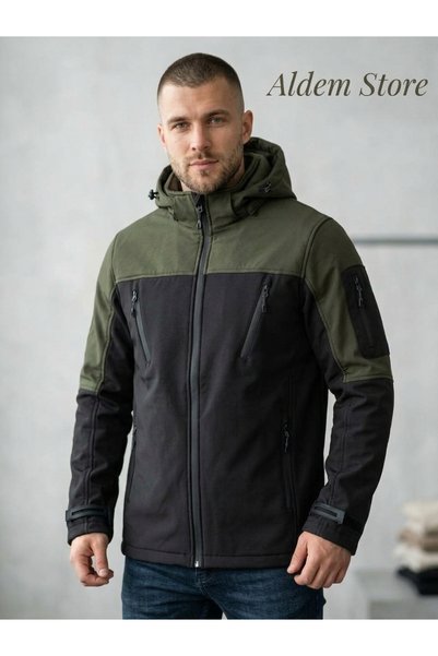 met&kon Erkek Softshell İçi Polarlı Kapüşonlu Su ve Rüzgar Geçirmez Mont