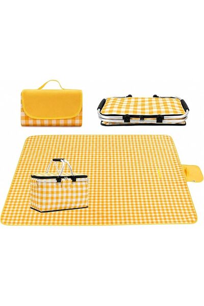 GENERAL Toriseek 2M*2M Large Size Picnic Mat and Basket,Beach and Desert Mat,...