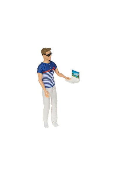 Jumbo Male Mannequin Doll with Laptop and Sunglasses 30cm