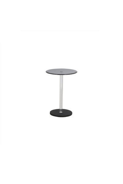 IN HOME STORE ترابيزة جانبية بتصميم عصري سطح زجاجي وقاعدة دائرية