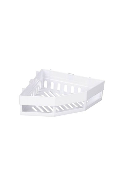 Jumbo Bathroom Corner Shelf White 27x19x6cm