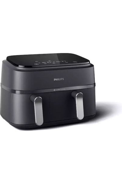 Philips Φριτέζα Αέρος Σειράς 3000 με Διπλό Αποσπώμενο Κάδο 9 λίτρων, Μαύρη
