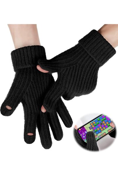 AZONEE Winter Knit Gloves for Men & Women, Touch Screen Texting Gloves with T...