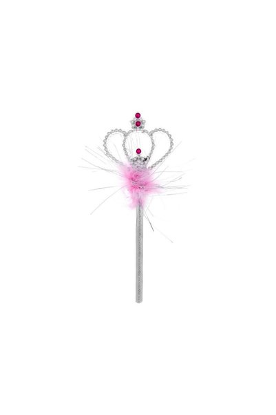 Jumbo Bagheta Argintie Coroana Roz Pene 34cm